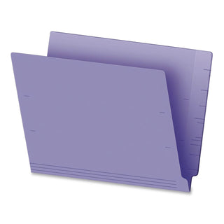 Colored End Tab Folders with Reinforced Double-Ply Straight Cut Tabs, Letter Size, 0.75" Expansion, Purple, 100/Box