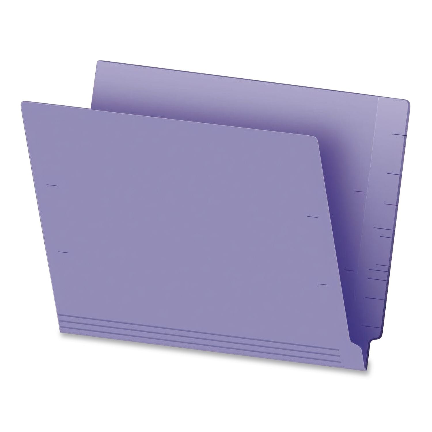 Colored End Tab Folders with Reinforced Double-Ply Straight Cut Tabs, Letter Size, 0.75" Expansion, Purple, 100/Box