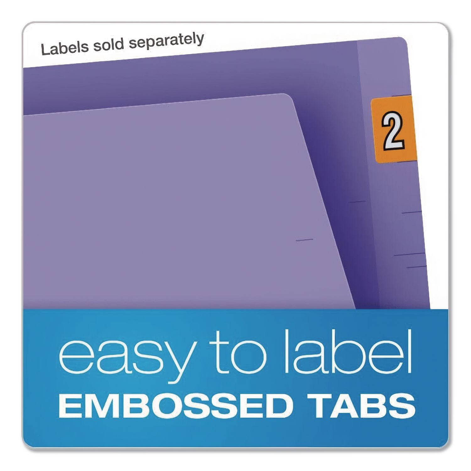Colored End Tab Folders with Reinforced Double-Ply Straight Cut Tabs, Letter Size, 0.75" Expansion, Purple, 100/Box