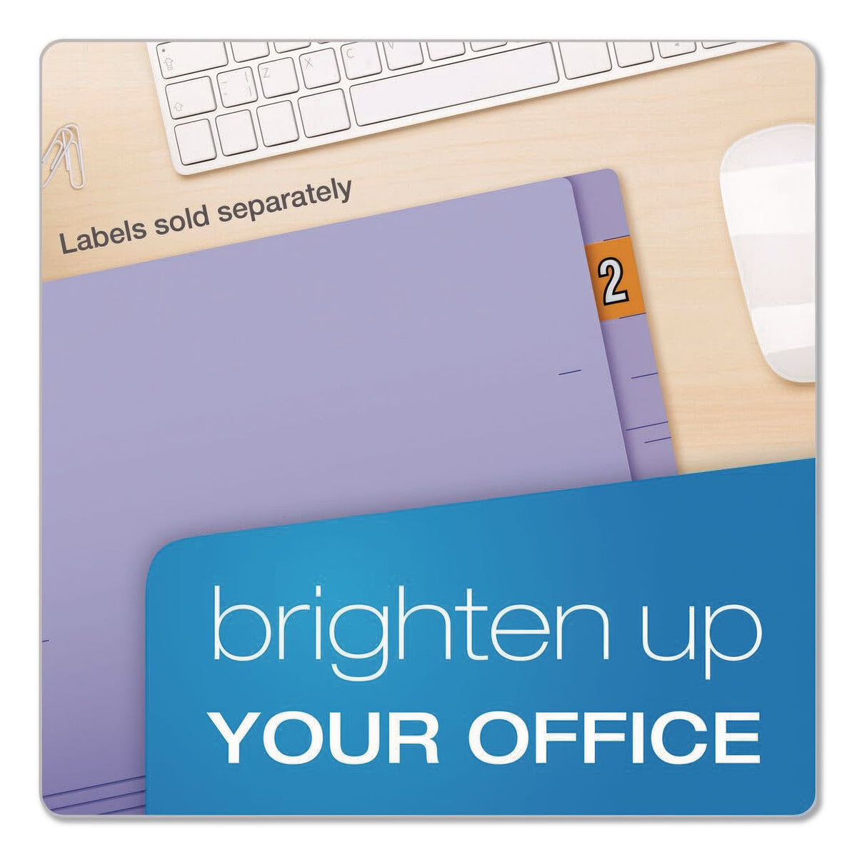 Colored End Tab Folders with Reinforced Double-Ply Straight Cut Tabs, Letter Size, 0.75" Expansion, Purple, 100/Box