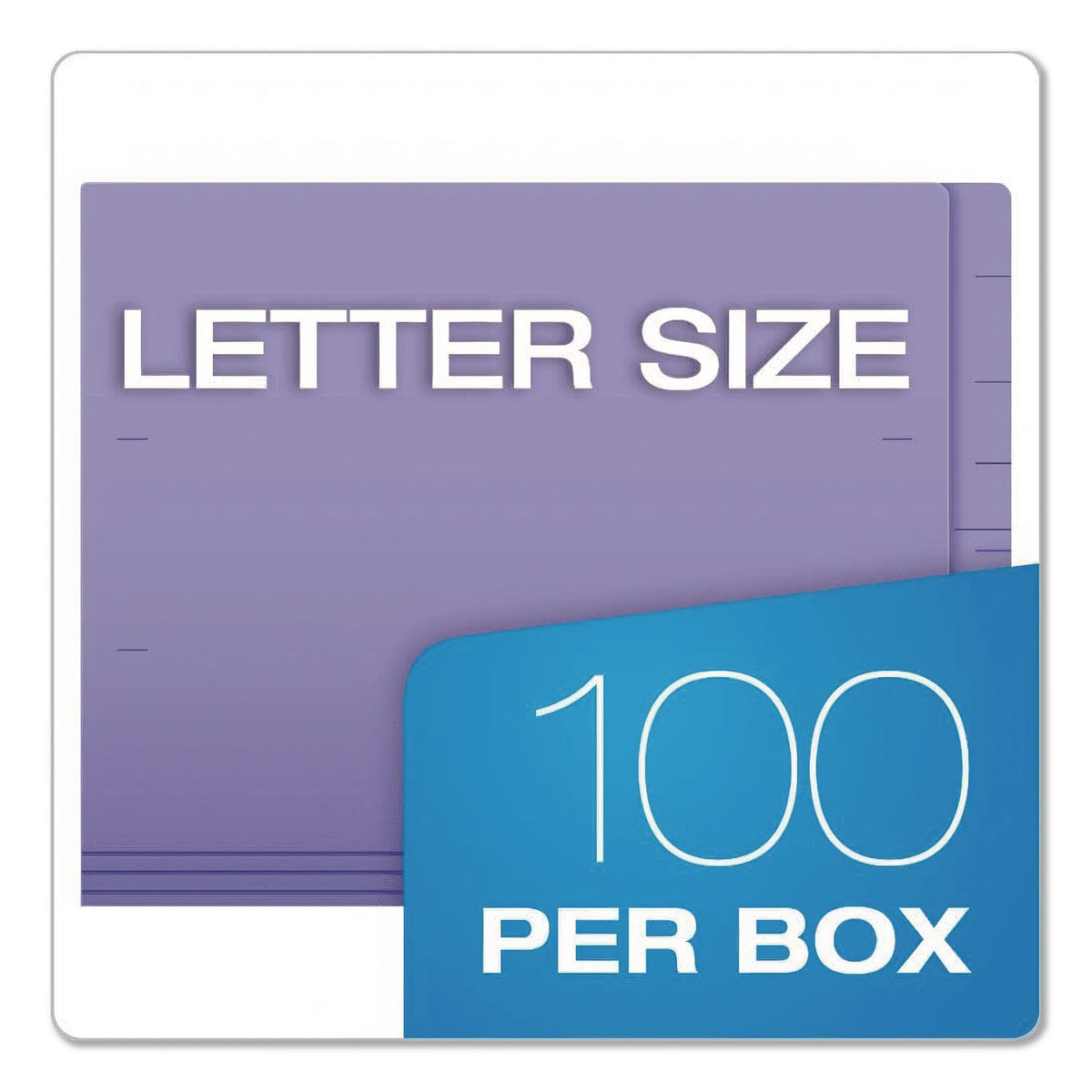 Colored End Tab Folders with Reinforced Double-Ply Straight Cut Tabs, Letter Size, 0.75" Expansion, Purple, 100/Box
