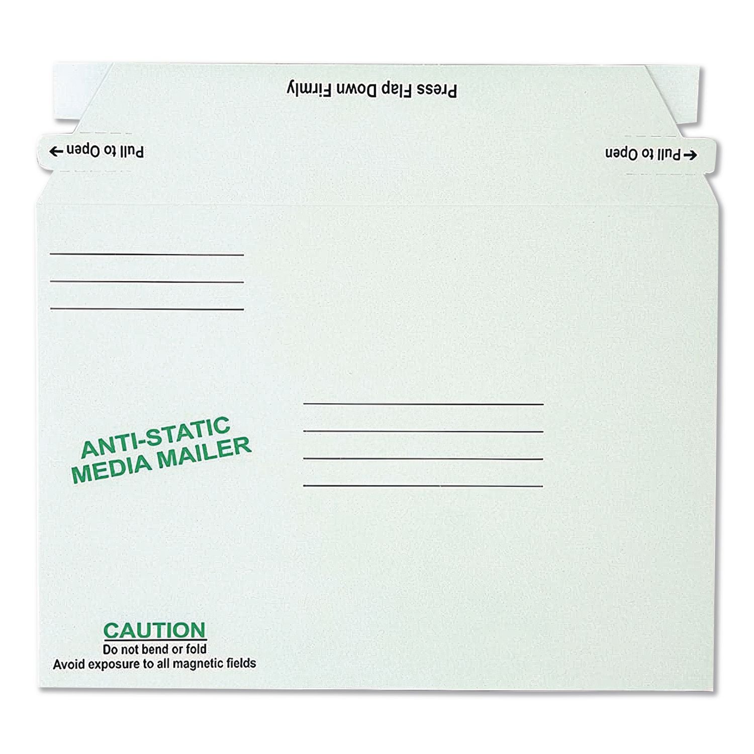 Antistatic Fiberboard Disk CD/DVD Mailer, Cheese Blade Flap, Redi-Strip Adhesive Closure, 6 x 8.63, White, 25/Box