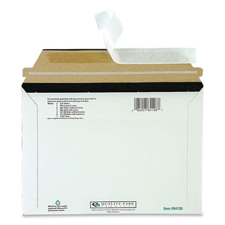 Antistatic Fiberboard Disk CD/DVD Mailer, Cheese Blade Flap, Redi-Strip Adhesive Closure, 6 x 8.63, White, 25/Box