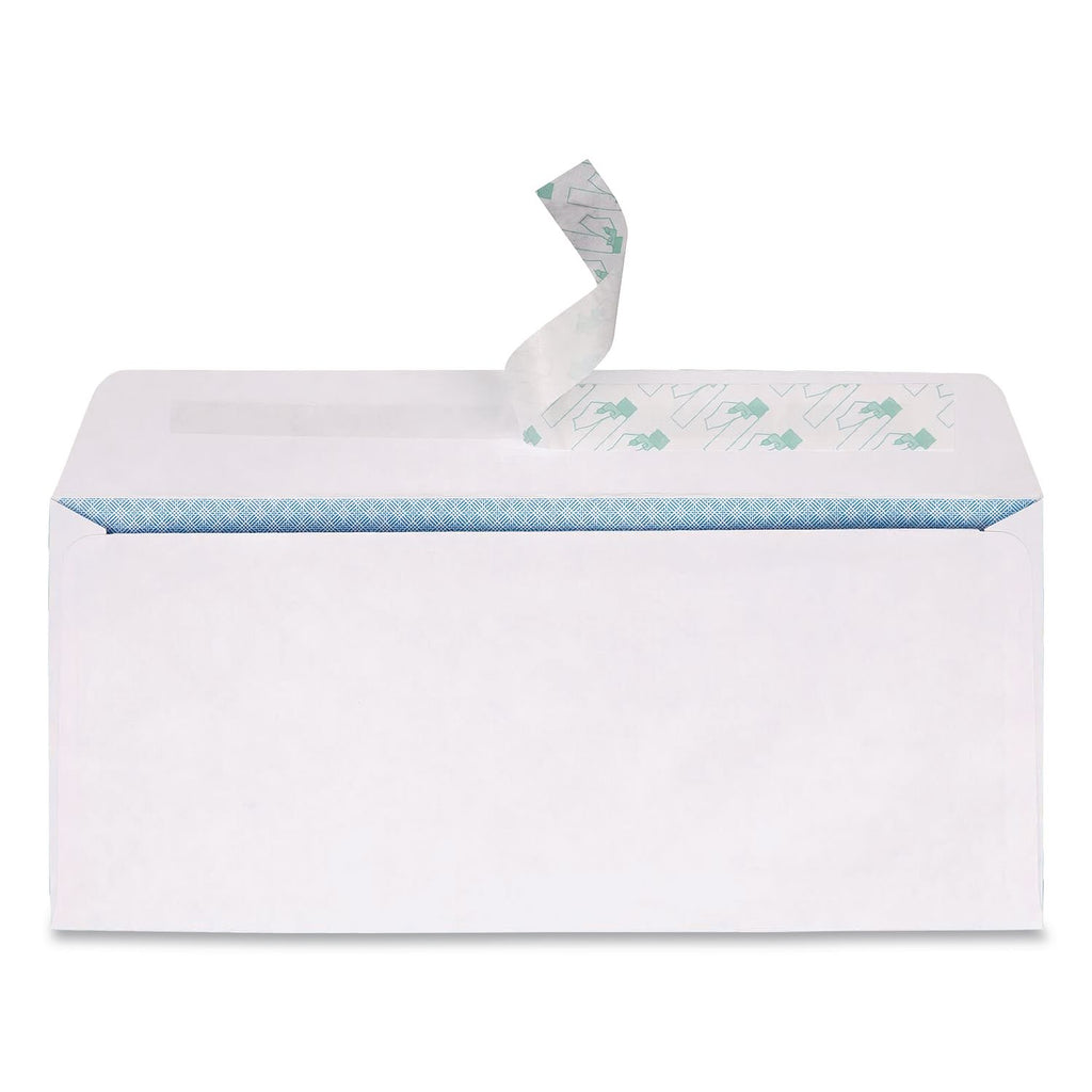 Redi-Strip Security Tinted Envelope, #10, Commercial Flap, Redi-Strip Heat-Resistant Closure, 4.13 x 9.5, White, 500/Box