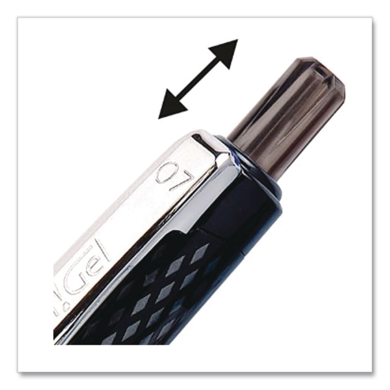Oh! Gel Pen, Retractable, Medium 0.7 mm, Black Ink, Black Barrel, Dozen