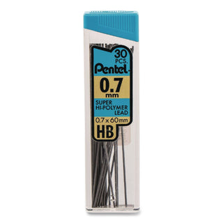 Super Hi-Polymer Lead Refills, 0.7 mm, HB, Black, 30/Tube, 3 Tubes/Pack