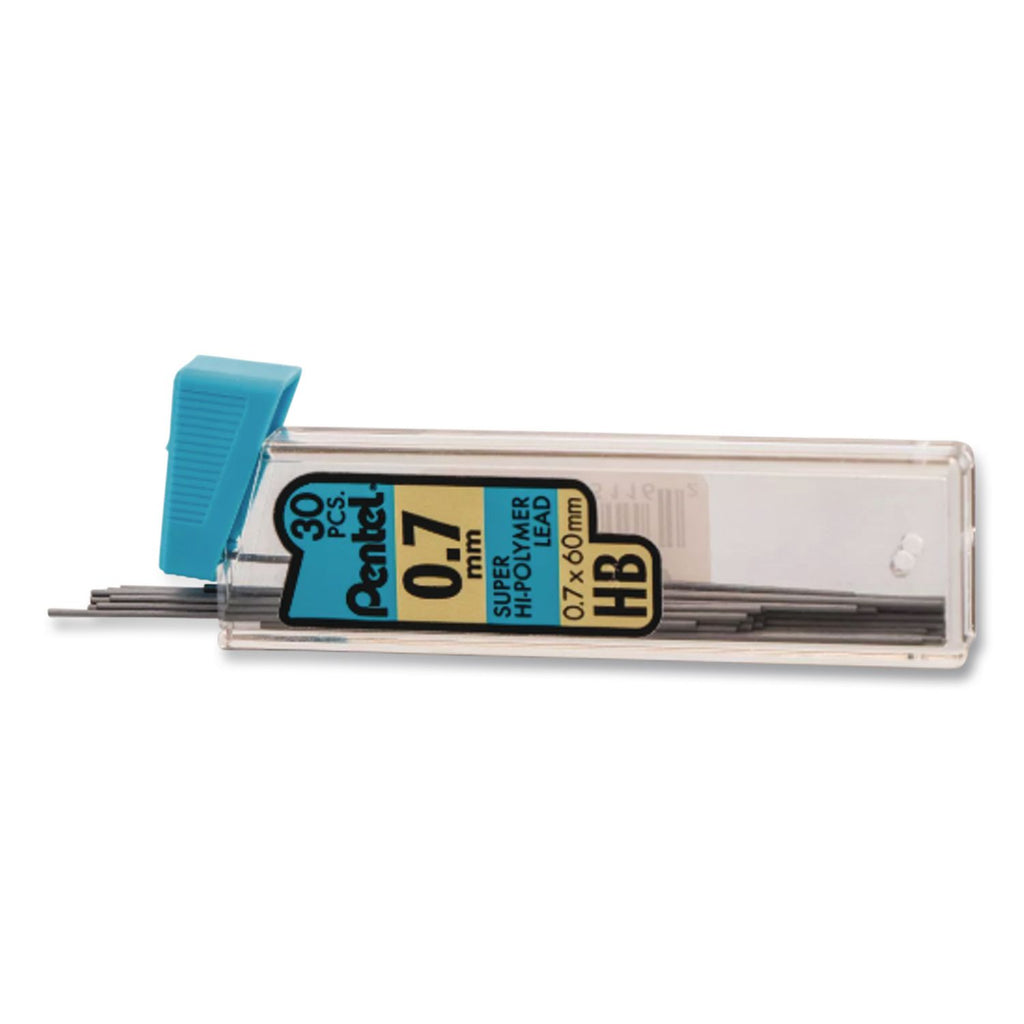 Super Hi-Polymer Lead Refills, 0.7 mm, HB, Black, 30/Tube, 3 Tubes/Pack