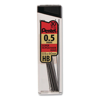 Super Hi-Polymer Lead Refill Value Pack, 0.5 mm; 0.7 mm, HB, Black, 30/Tube, 6 Tubes/Pack