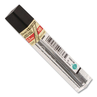 Super Hi-Polymer Lead Refills, 0.5 mm, HB, Black, 12/Tube