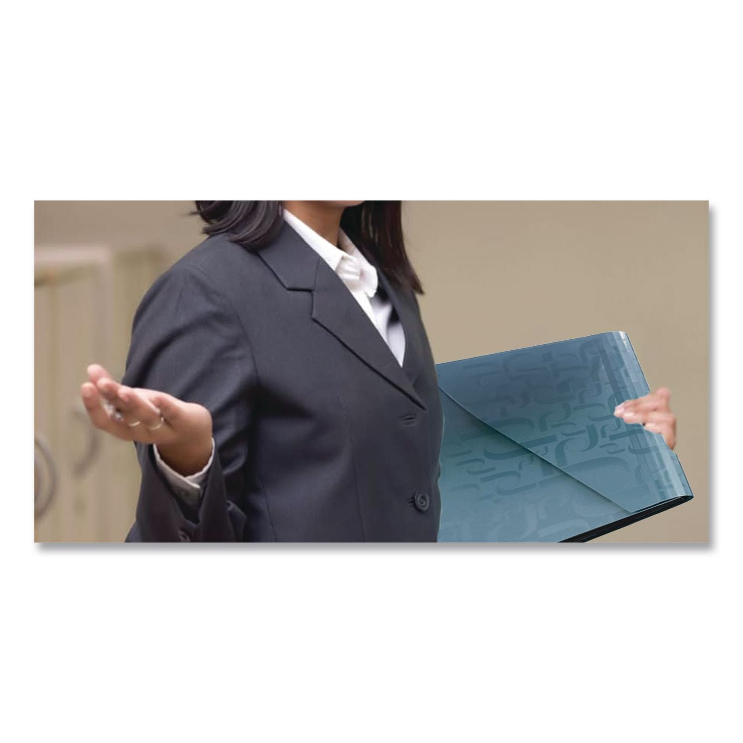 Expanding Poly Files, 3.5" Expansion, 7 Sections, Hook/Loop Closure, 1/6-Cut Tabs, Letter Size, Blue