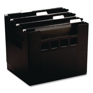 Portable Desktop File With Hanging Folders, Letter Size, 10" Long, Black