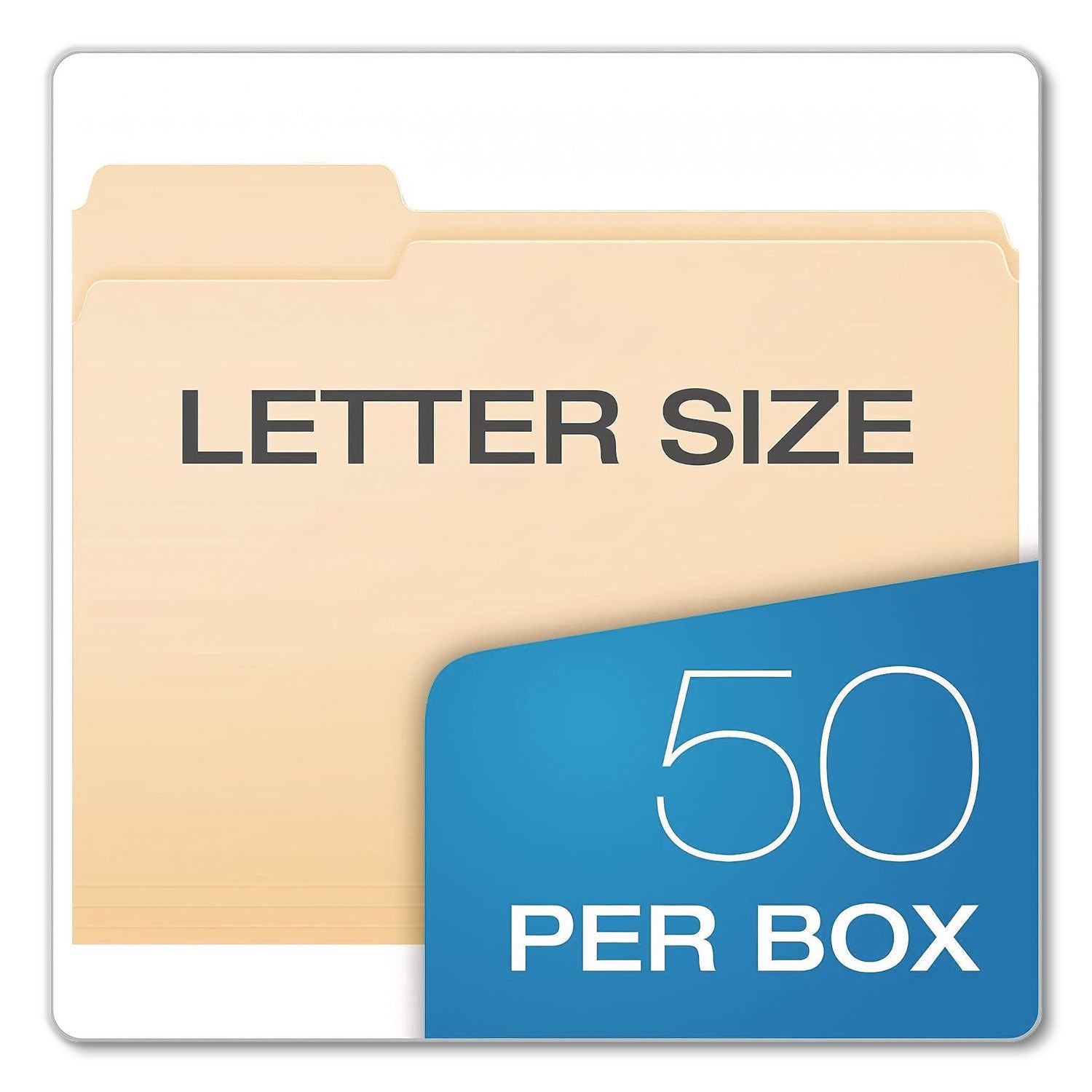 Double Stuff File Folders, 1/3-Cut Tabs: Assorted, Letter Size, Manila, 50/Pack