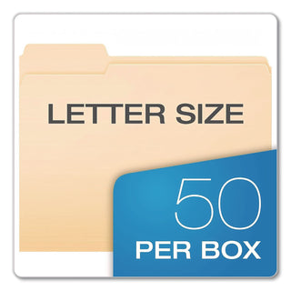 Double Stuff File Folders, 1/3-Cut Tabs: Assorted, Letter Size, Manila, 50/Pack