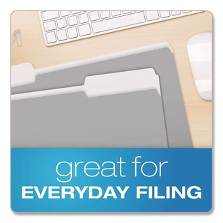 Interior File Folders, 1/3-Cut Tabs: Assorted, Legal Size, Gray, 100/Box