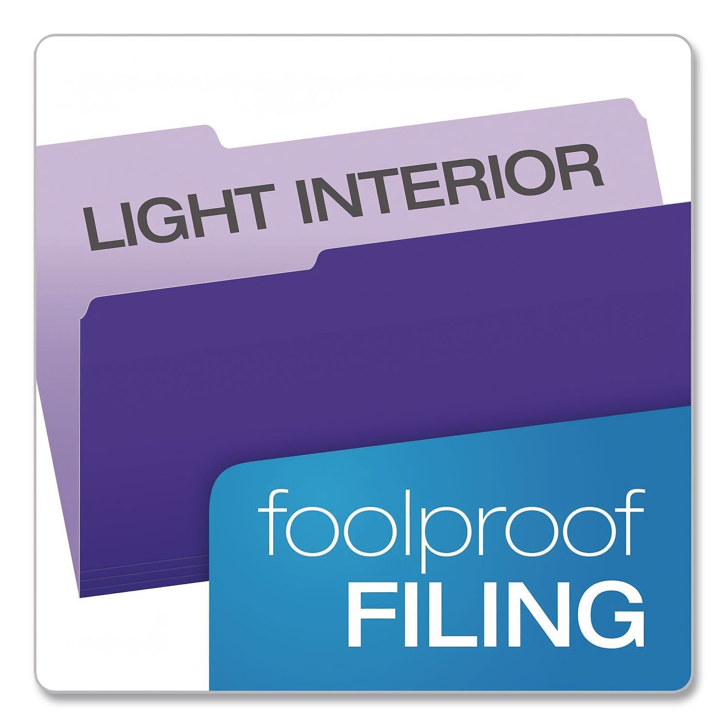 Interior File Folders, 1/3-Cut Tabs: Assorted, Legal Size, Violet, 100/Box
