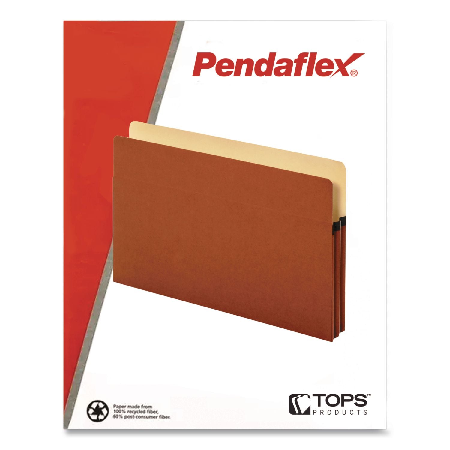 Standard Expanding File Pockets, 1.75" Expansion, Legal Size, Red Fiber, 25/Box