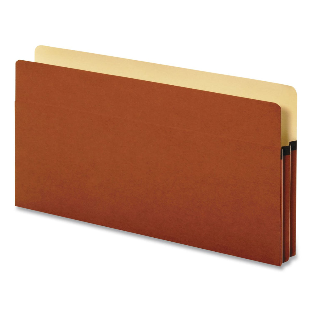 Smart Shield File Pocket, 5.25" Expansion, Legal Size, Red Fiber, 10/Box