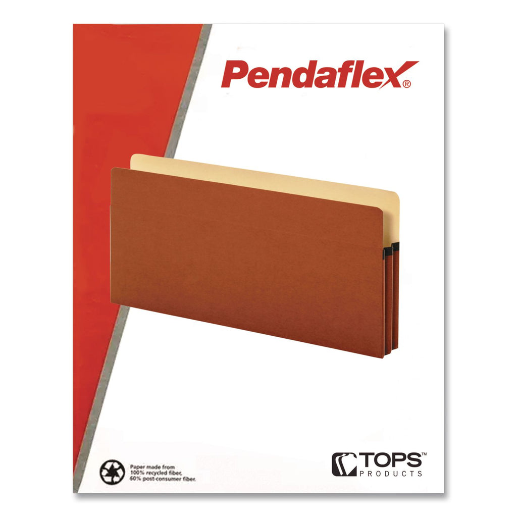 Smart Shield File Pocket, 5.25" Expansion, Legal Size, Red Fiber, 10/Box