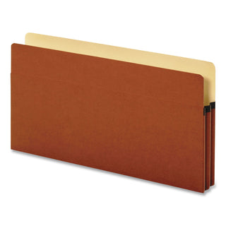 Standard Expanding File Pockets, 5.25" Expansion, Legal Size, Red Fiber, 10/Box
