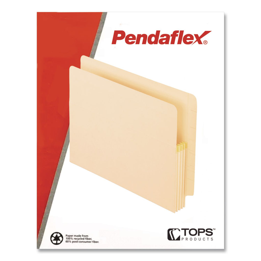 Manila Drop Front Shelf File Pockets with Rip-Proof-Tape Gusset Top, 3.5" Expansion, Letter Size, Manila, 25/Box