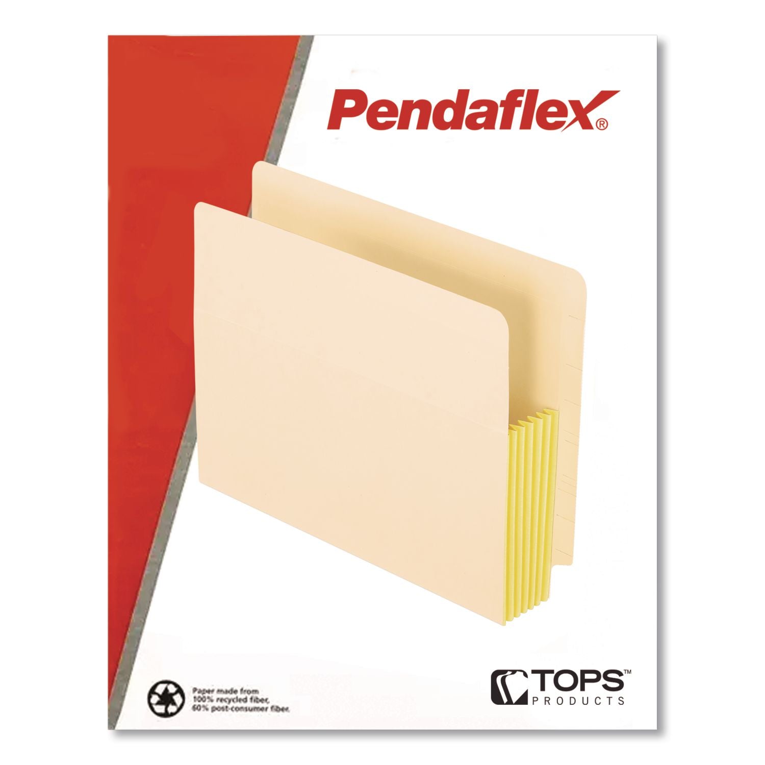 Manila Drop Front Shelf File Pockets with Rip-Proof-Tape Gusset Top, 5.25" Expansion, Letter Size, Manila, 10/Box