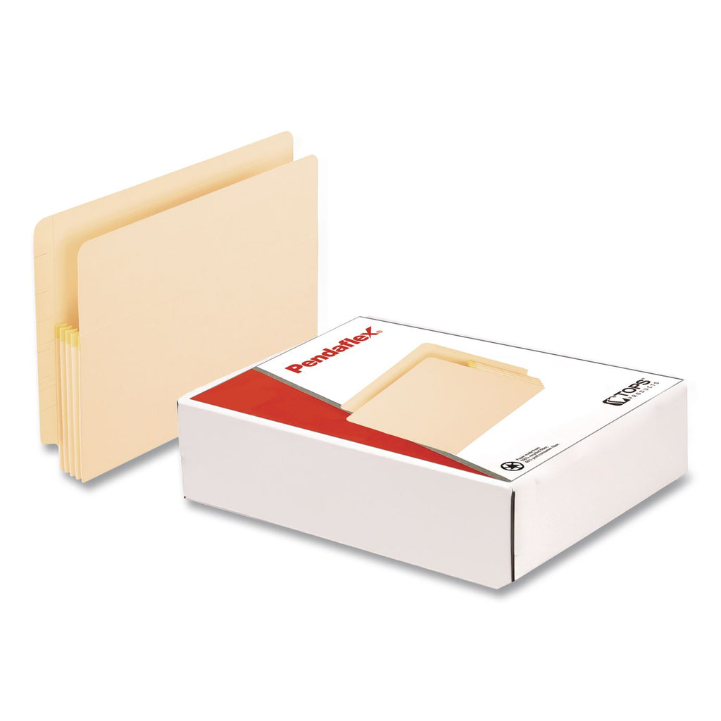 Convertible End Tab File Pockets, 3.5" Expansion, Letter Size, Manila, 25/Box