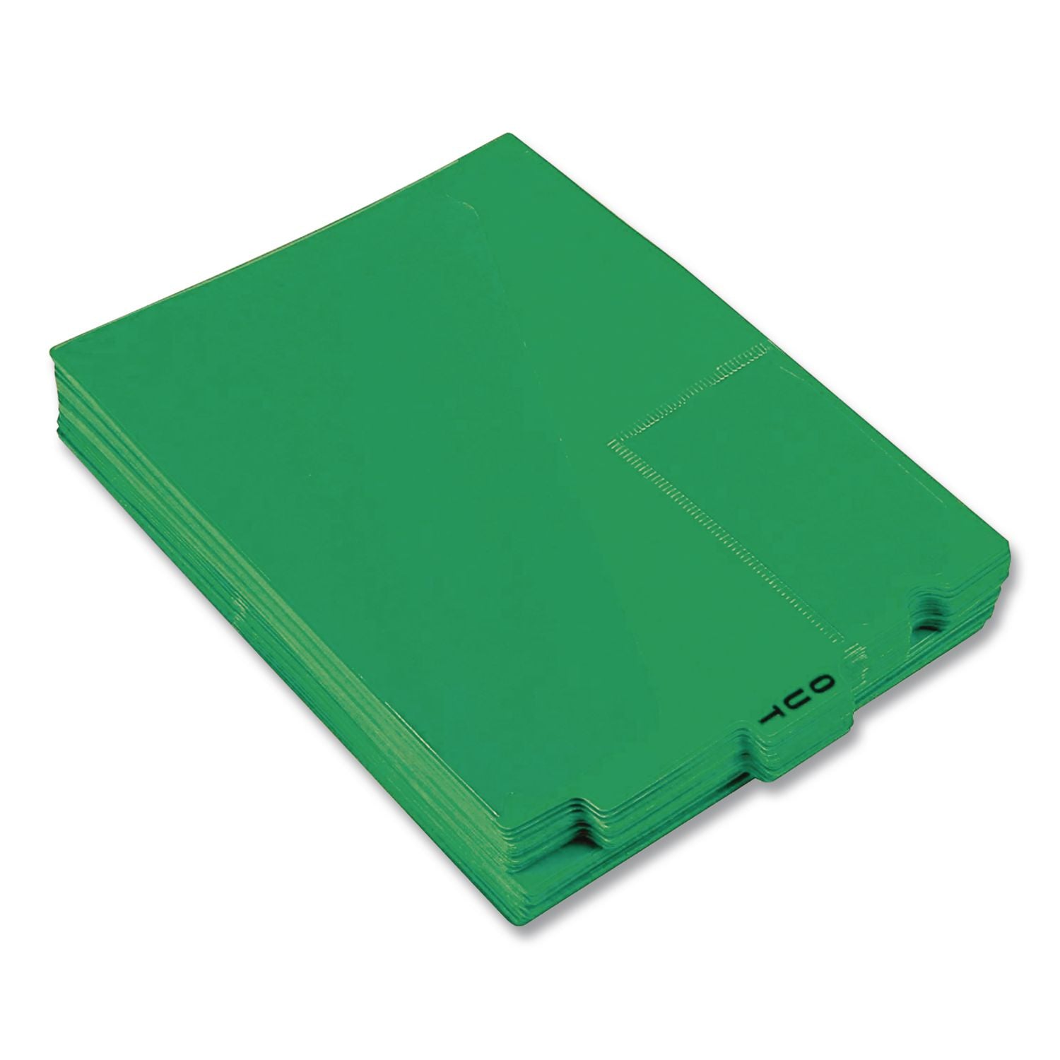 Colored Poly Out Guides with Center Tab, 1/3-Cut End Tab, Out, 8.5 x 11, Green, 50/Box