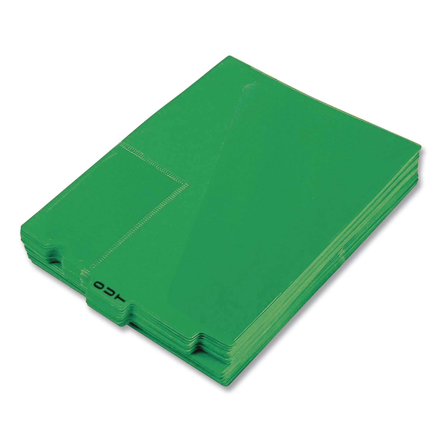 Colored Poly Out Guides with Center Tab, 1/3-Cut End Tab, Out, 8.5 x 11, Green, 50/Box