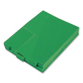 Colored Poly Out Guides with Center Tab, 1/3-Cut End Tab, Out, 8.5 x 11, Green, 50/Box