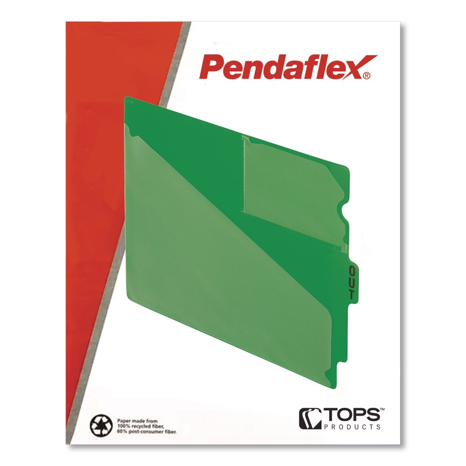 Colored Poly Out Guides with Center Tab, 1/3-Cut End Tab, Out, 8.5 x 11, Green, 50/Box