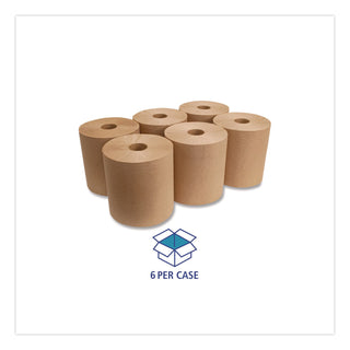 Boardwalk Green Universal Roll Towels, 1-Ply, 8" x 800 ft, Natural, 6 Rolls/Carton