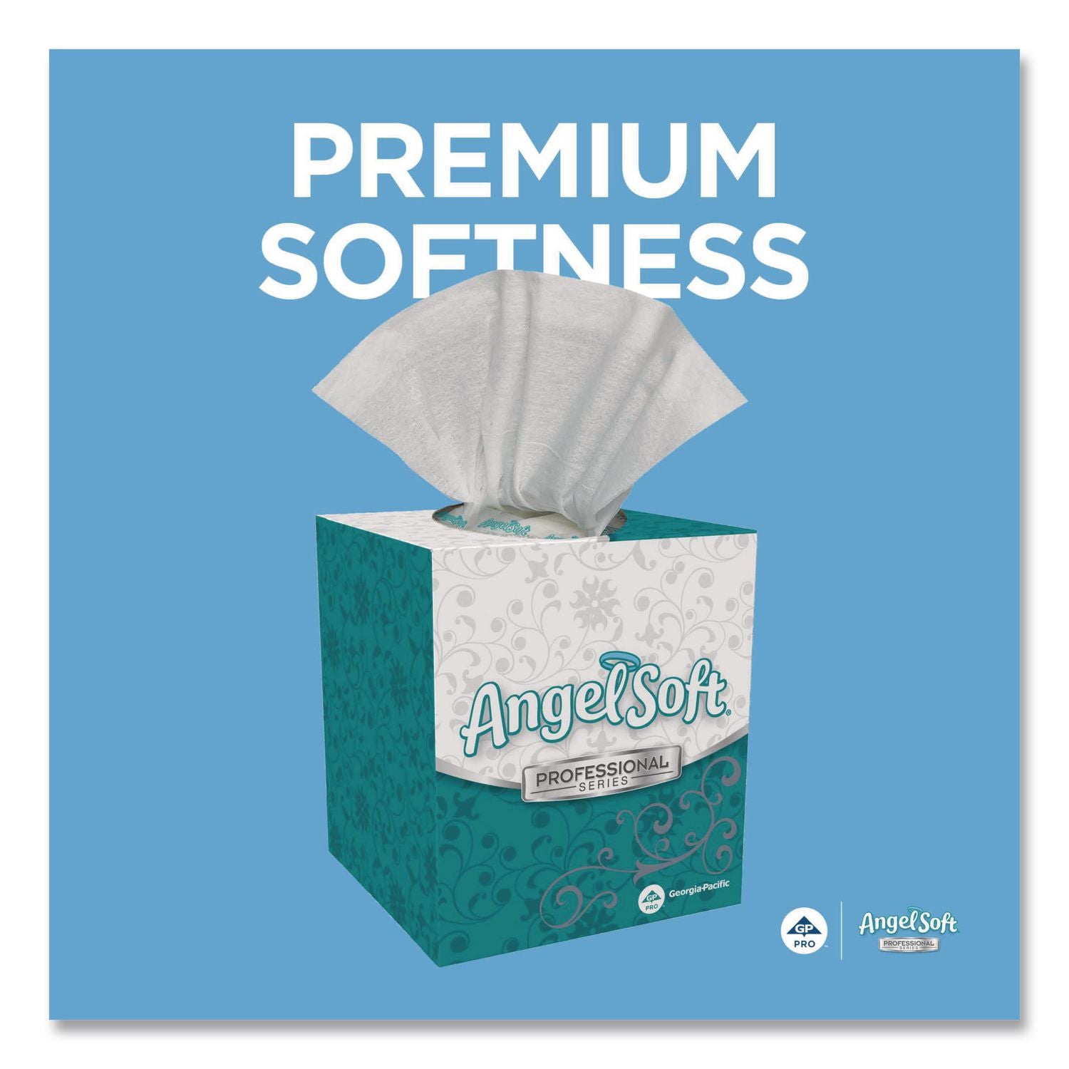 Premium Facial Tissue in Cube Box, 2-Ply, White, 96 Sheets/Box, 36 Boxes/Carton