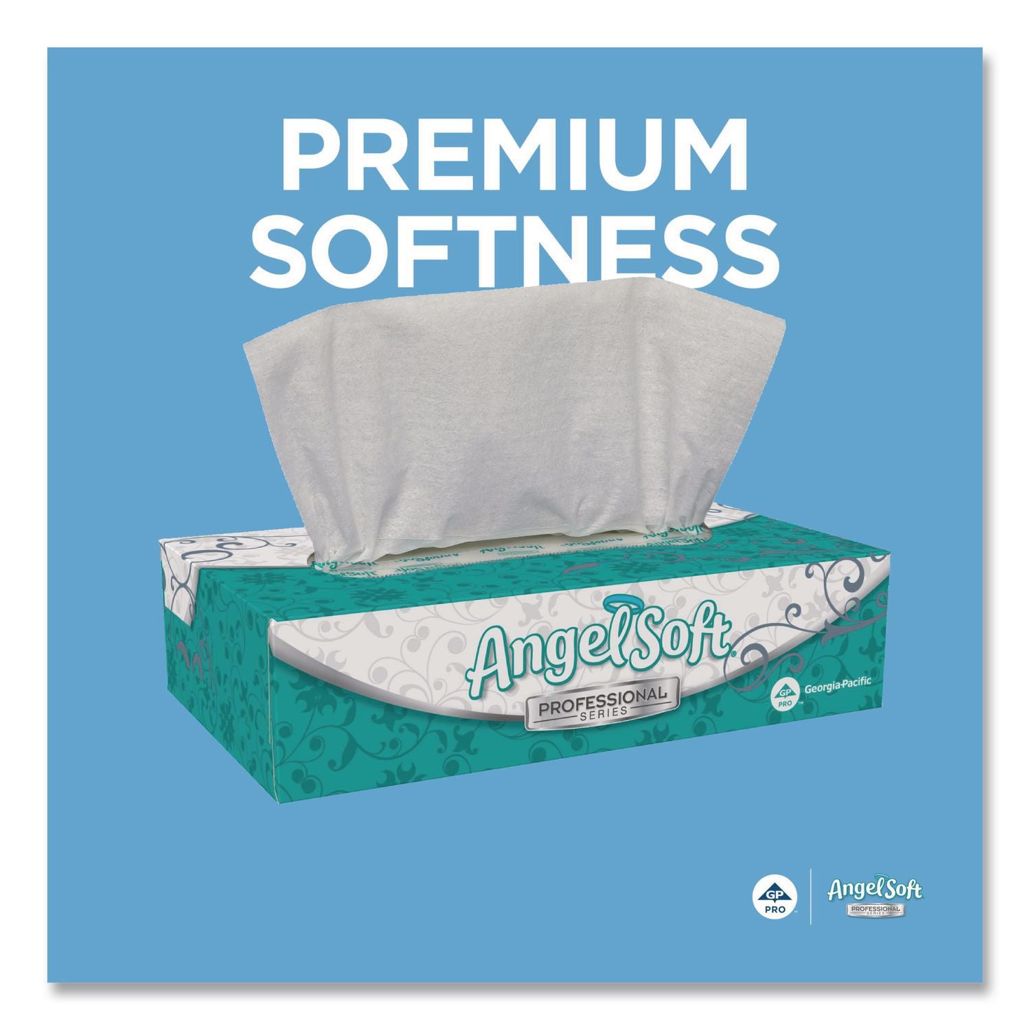 Premium Facial Tissues in Flat Box, 2-Ply, White, 100 Sheets, 30 Boxes/Carton