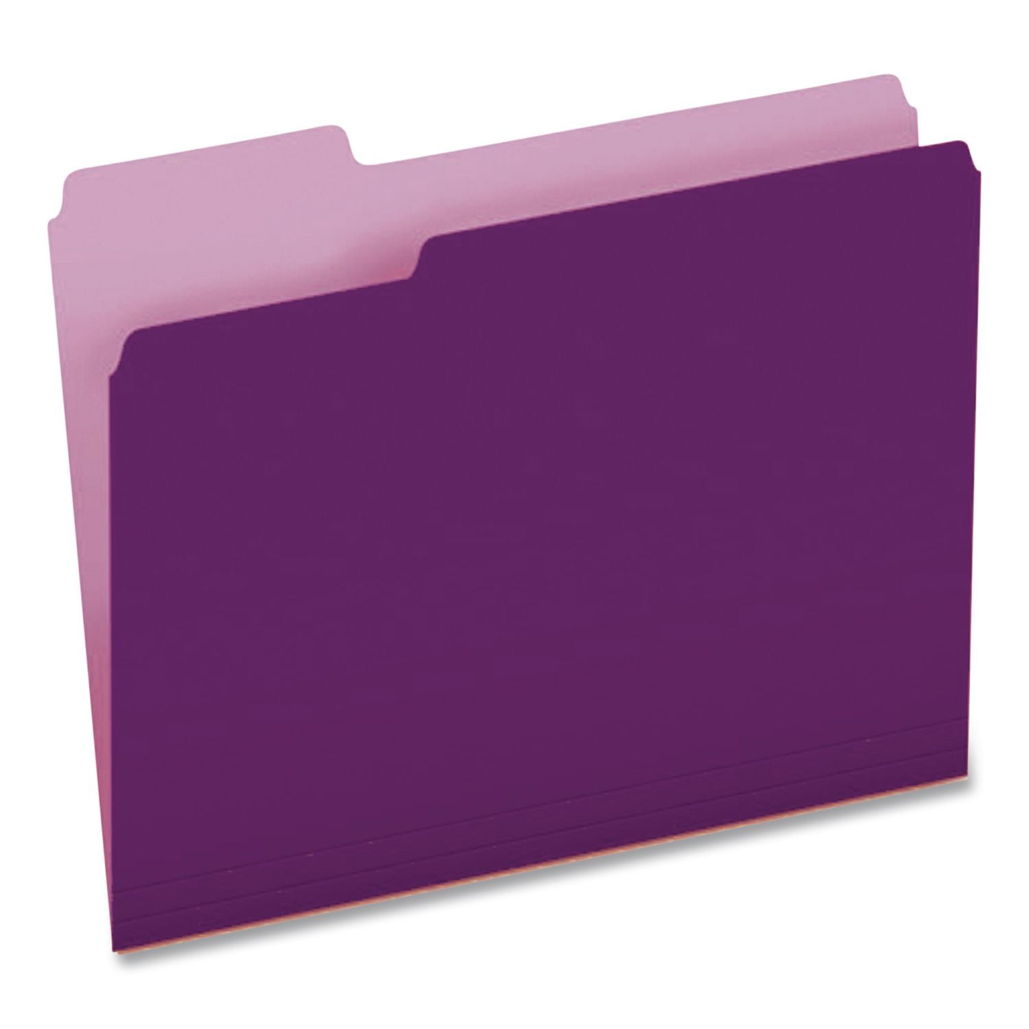 Interior File Folders, 1/3-Cut Tabs: Assorted, Letter Size, Violet, 100/Box