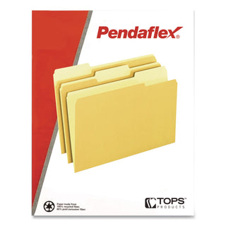 Interior File Folders, 1/3-Cut Tabs: Assorted, Letter Size, Yellow, 100/Box