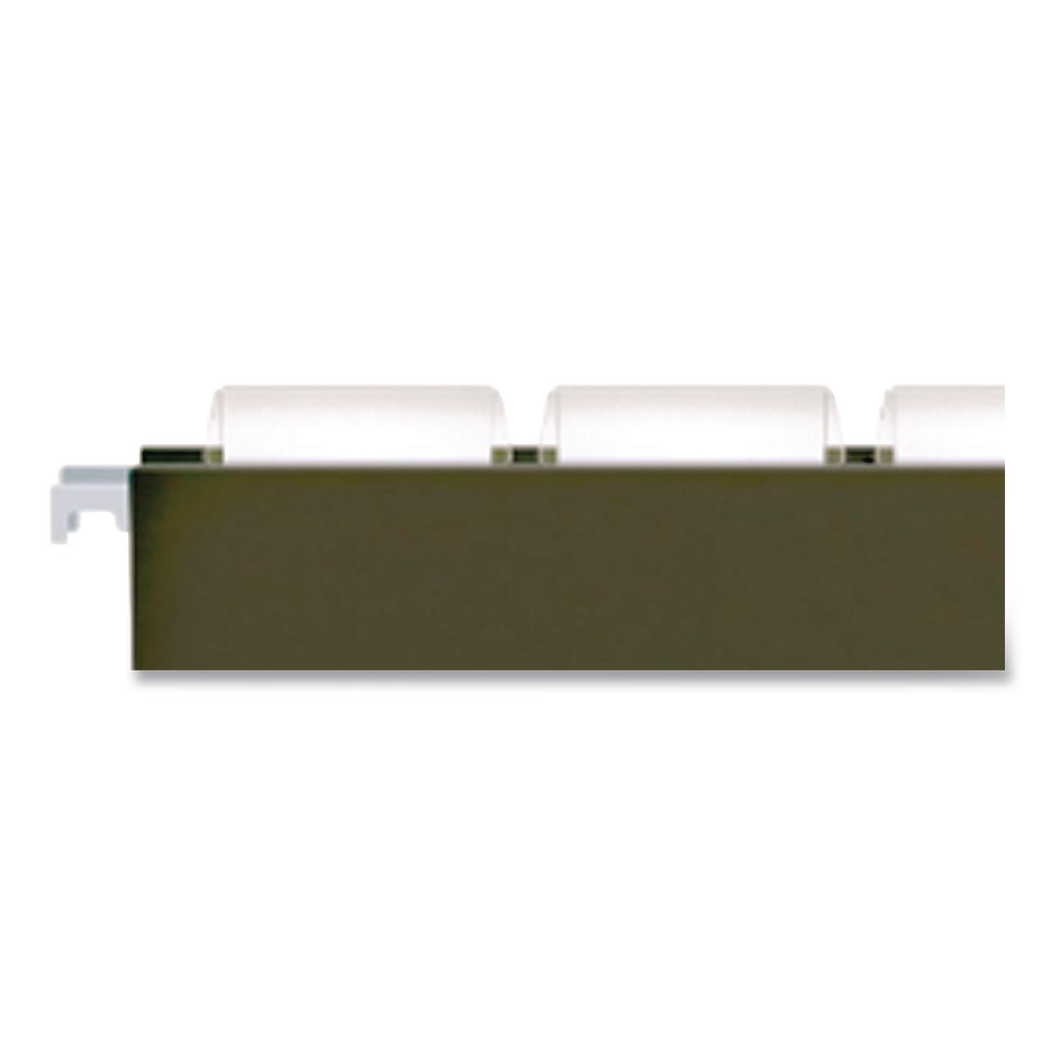 Transparent Colored Tabs For Hanging File Folders, 1/5-Cut, Clear, 2" Wide, 25/Pack