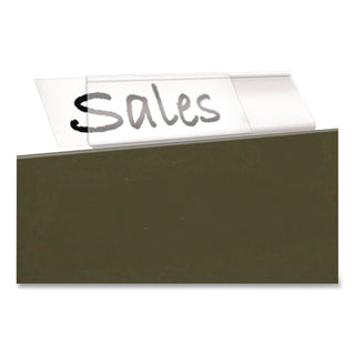 Transparent Colored Tabs For Hanging File Folders, 1/5-Cut, Clear, 2" Wide, 25/Pack