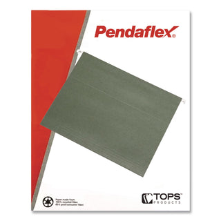 Reinforced Hanging File Folders, Letter Size, Straight Tabs, Standard Green, 25/Box