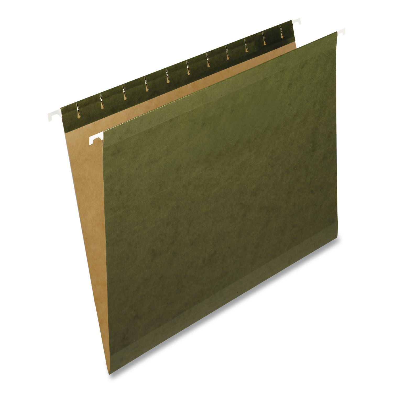 Reinforced Hanging File Folders, Letter Size, Straight Tabs, Standard Green, 25/Box