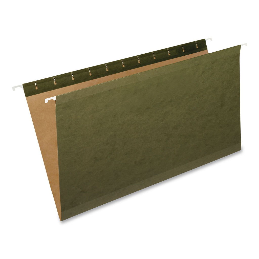 Reinforced Hanging File Folders, Legal Size, Straight Tabs, Standard Green, 25/Box