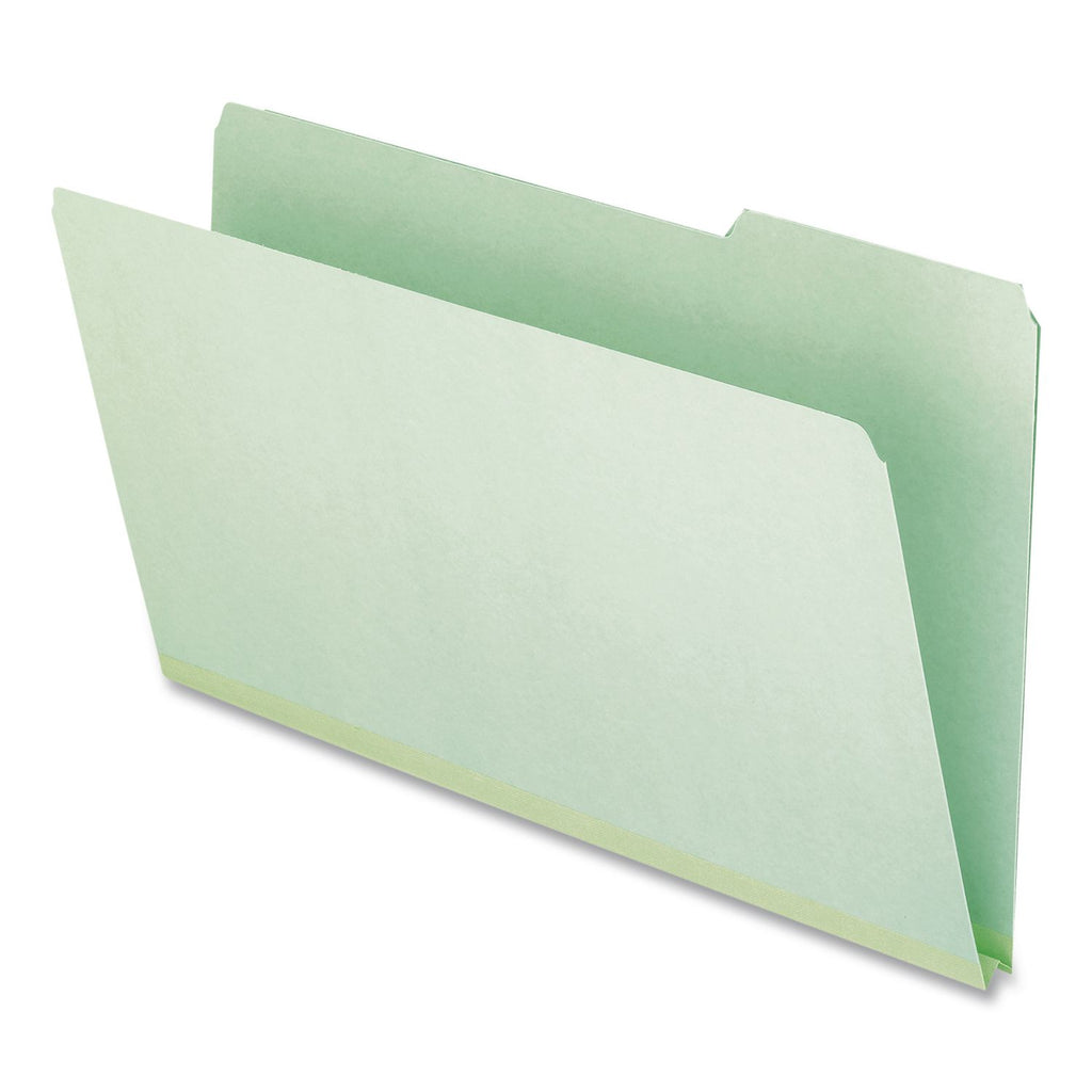 Pressboard Expanding File Folders, 1/3-Cut Tabs: Assorted, Legal Size, 1" Expansion, Green, 25/Box