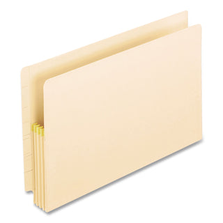 Manila Drop Front Shelf File Pockets with Rip-Proof-Tape Gusset Top, 3.5" Expansion, Legal Size, Manila, 25/Box