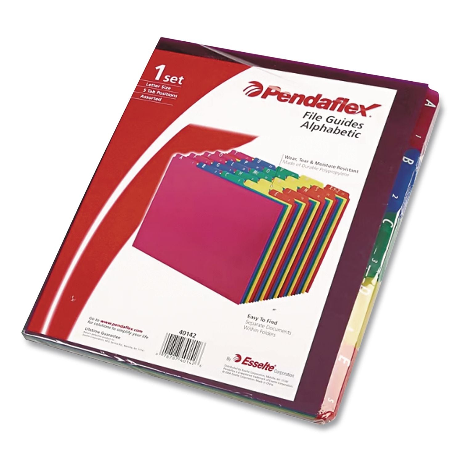 Poly Top Tab File Guides, 1/5-Cut Top Tab, A to Z, 8.5 x 11, Assorted Colors, 25/Set