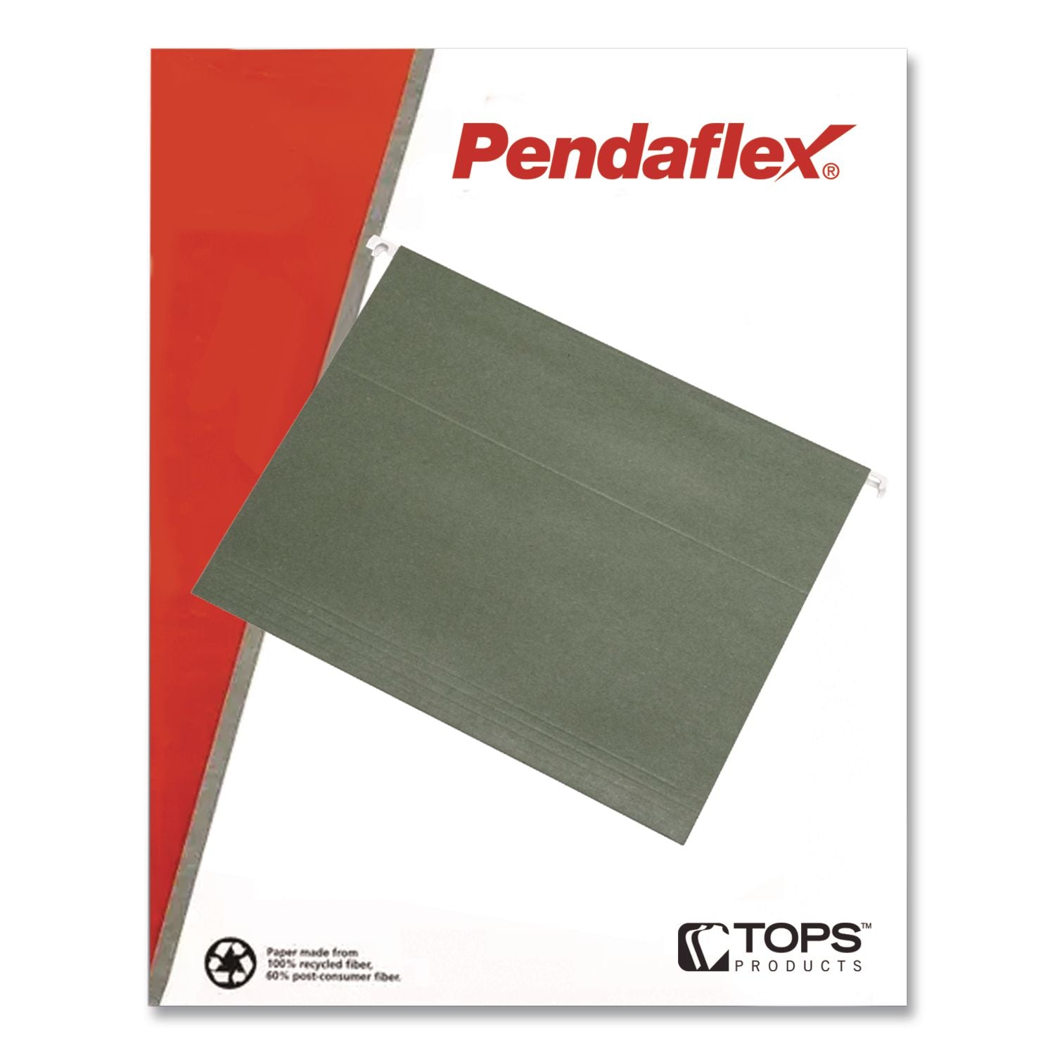 Reinforced Hanging File Folders with Printable Tab Inserts, Letter Size, 1/3-Cut Tabs, Standard Green, 25/Box