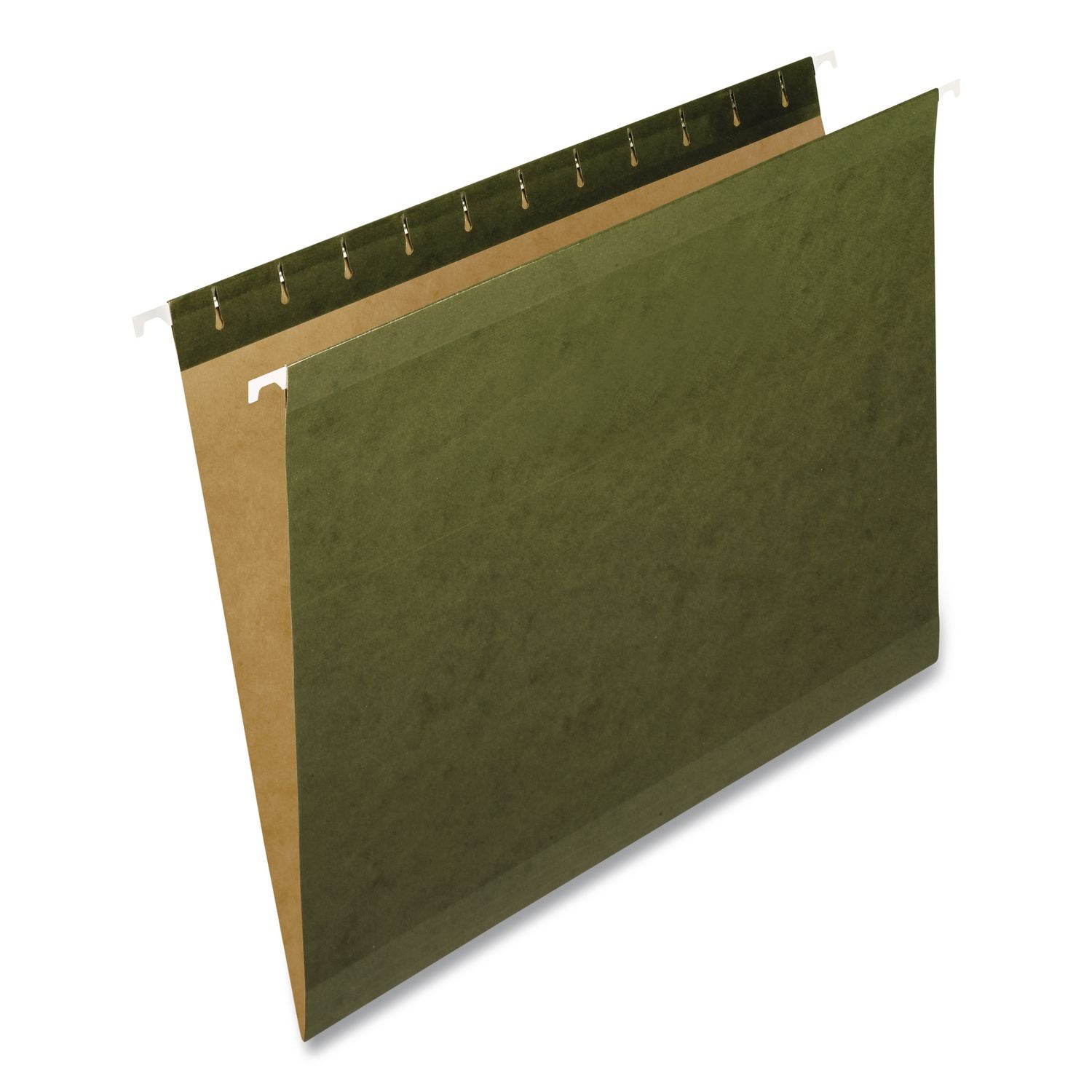 Reinforced Hanging File Folders with Printable Tab Inserts, Letter Size, 1/3-Cut Tabs, Standard Green, 25/Box