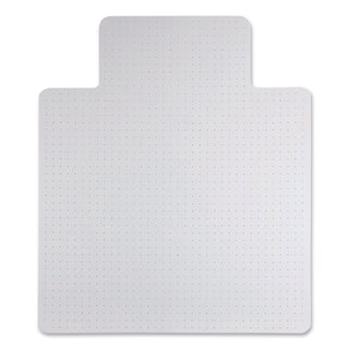 Occasional Use Studded Chair Mat for Flat Pile Carpet, 45 x 53, Wide Lipped, Clear