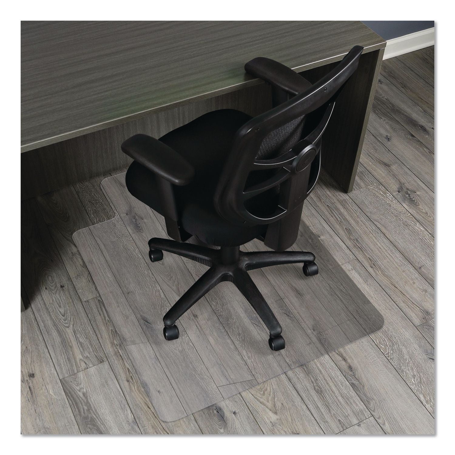 All Day Use Non-Studded Chair Mat for Hard Floors, 36 x 48, Lipped, Clear