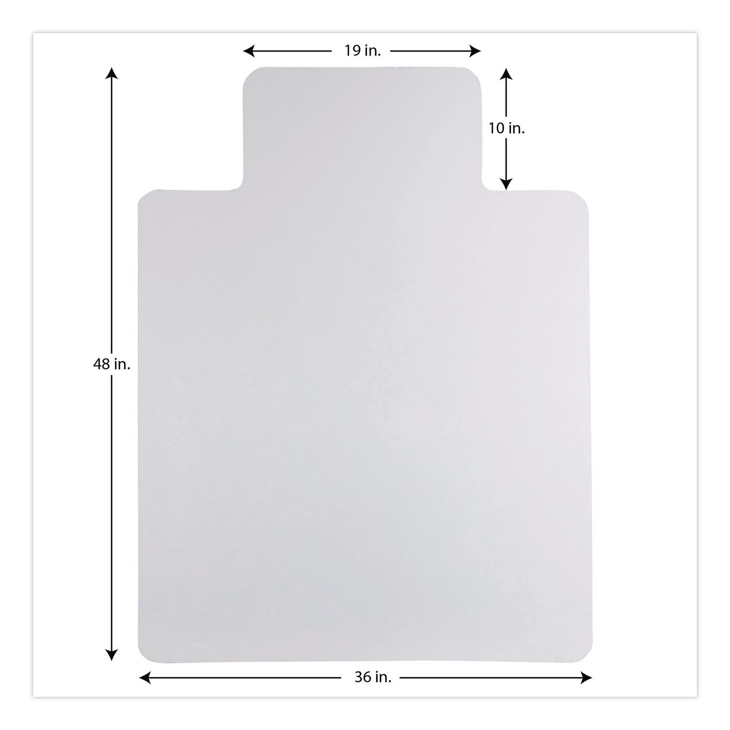 All Day Use Non-Studded Chair Mat for Hard Floors, 36 x 48, Lipped, Clear