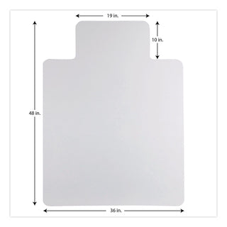 All Day Use Non-Studded Chair Mat for Hard Floors, 36 x 48, Lipped, Clear