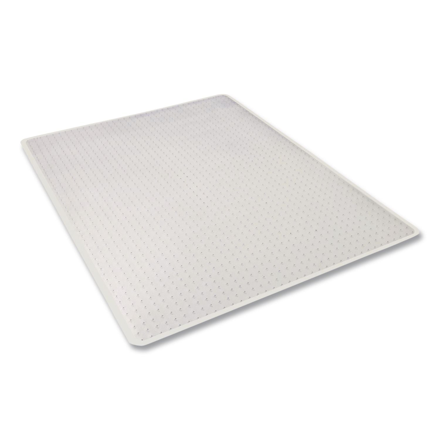 Occasional Use Studded Chair Mat for Flat Pile Carpet, 46 x 60, Rectangular, Clear